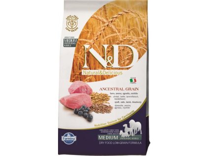 N&D ANCESTRAL GRAIN Dog LG Lamb, Spelt, Oats & Blueberry Adult Medium & Maxi 2,5 kg