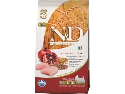 N&D ANCESTRAL GRAIN Dog LG Chicken, Spelt, Oats & Pomegranate Adult Mini 2,5 kg