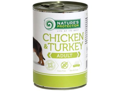 Nature's Protection Dog konz.Adult kuře/krůta 400 g  + 3% SLEVA Slevový kupón: extra