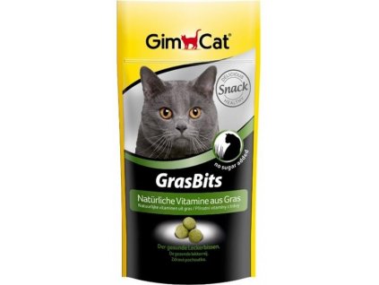 Gimcat Tablety GrasBits s kočičí trávou 40 g  + Dárek ke každé objednávce.