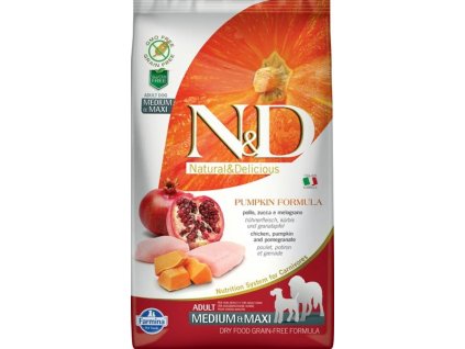 N&D PUMPKIN Dog GF Chicken & Pomegranate Adult Medium & Maxi 2,5 kg