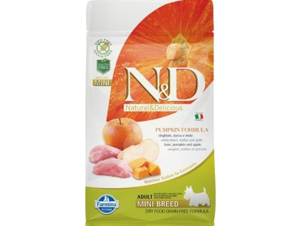 N&D PUMPKIN Dog GF Wild Boar & Apple Adult Mini 800 g