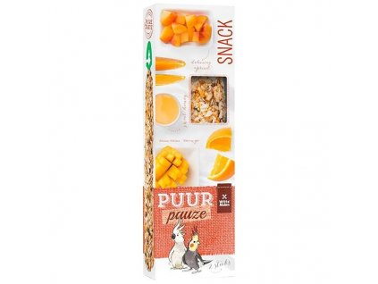 PUUR pauze pták - tyč. papoušek, mango+meruňka 140 g  + 3% SLEVA Slevový kupón: extra