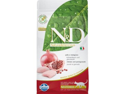 N&D PRIME Cat GRAIN FREE Neutered Chicken & Pomegranate 1,5 kg