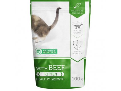 Nature's Protection Cat kaps. Kitten with Beef 100g  + 3% SLEVA Slevový kupón: extra