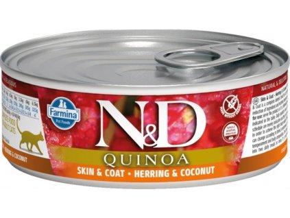 N&D QUINOA Cat konz. Herring & Coconut 80 g