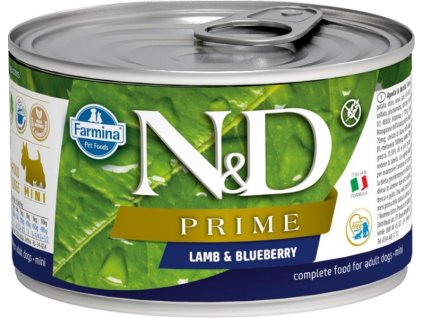 N&D PRIME Dog konz. Adult Lamb & Blueberry Mini 140 g