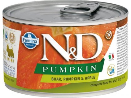 N&D PUMPKIN Dog konz. Wild Boar, Pumpkin & Apple Mini 140 g