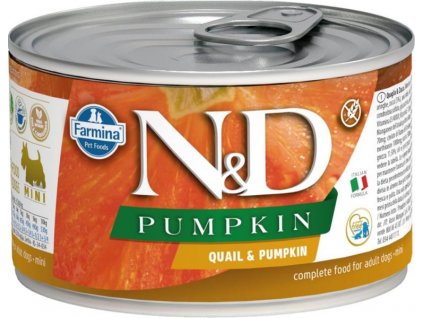 N&D PUMPKIN Dog konz. Adult Quail & Pumpkin Mini 140 g