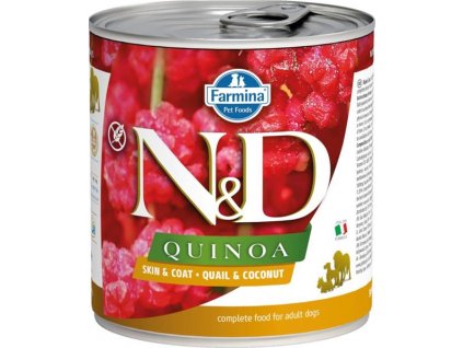 N&D QUINOA Dog konz. Quail & Coconut 285 g