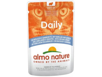 Almo Nature Daily Menu cat kaps. treska a krevety 70g