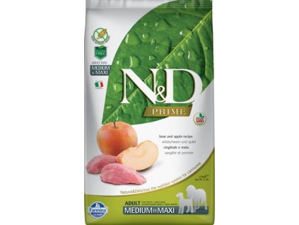 N&D PRIME Dog GF Wild Boar & Apple Adult Medium & Maxi 2,5 kg