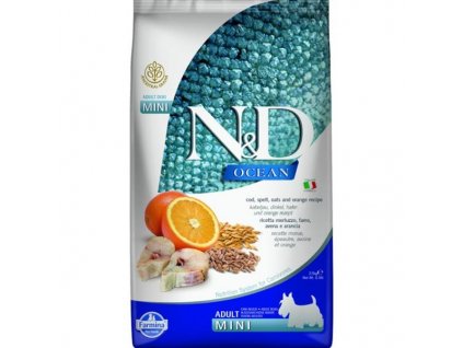 N&D OCEAN Dog LG Cod, Spelt, Oats & Orange Adult Mini 2,5 kg