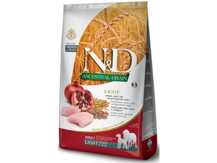 N&D ANCESTRAL GRAIN Dog LG Light-Chicken, Spelt, Oats & Pomegranate Adult Medium & Maxi 2,5 kg