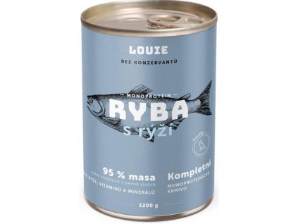 Louie konz. pro psy ryba s rýží 1200 g