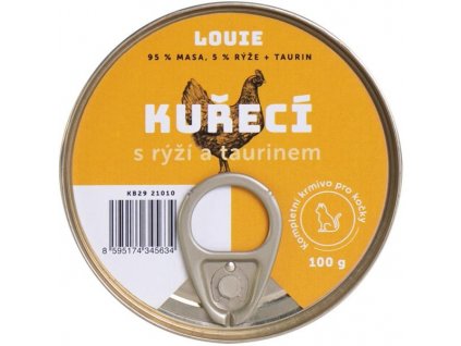 Louie konz. pro kočky kuřecí s rýží a taurin 100g