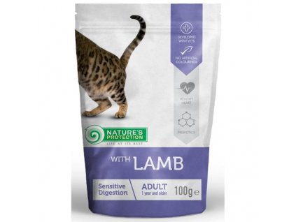 Nature's Protection Cat kaps. Sensitive Digestion with Lamb 100g  + 3% SLEVA Slevový kupón: extra