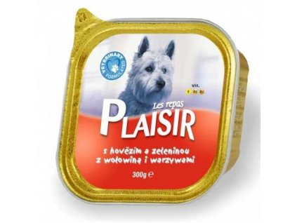 Plaisir Dog hovězí, vanička 300 g