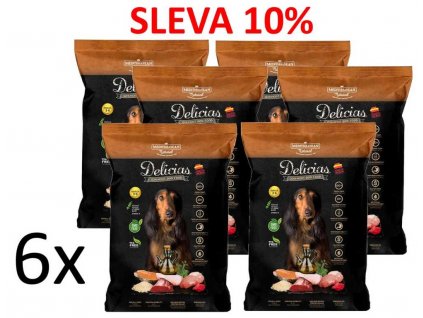 Delicias Dog Adult Soft poloměkké krmivo 1,5 kg (6 ks) SLEVA 10 %