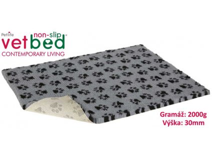 Vetbed protiskluz/Drybed šedá Packy role 10 x 1,5 m, vlas 30 mm