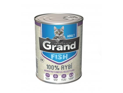 Grand deluxe Cat 100 % rybí, konzerva 400 g  + Dárek ke každé objednávce.
