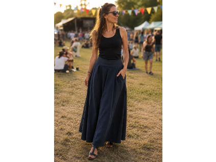 Maxi sukně Freedom Dark Blue