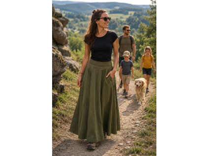 Maxi sukně Freedom Khaki