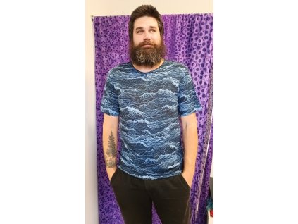 Pánské tričko Vlny modré