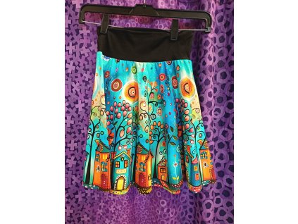 Dětská sukně Domečky