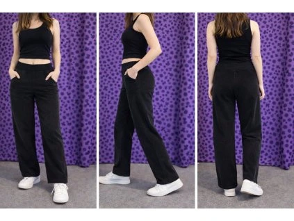 Dámské manžestrové kalhoty Black