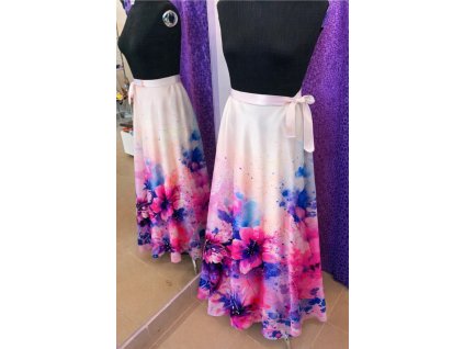 Zavinovací maxi sukně Letní květy