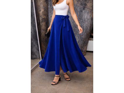 Zavinovací maxi sukně Královsky modrá