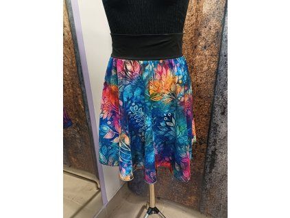 Půlkolová sukně Barevné lístečky