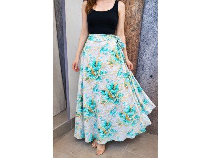 Zavinovací maxi sukně Quilt