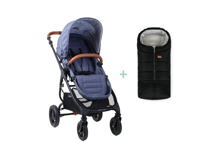 VALCO BABY Kočárek sportovní Trend 4 Ultra Denim + PETITE&MARS fusak Jibot