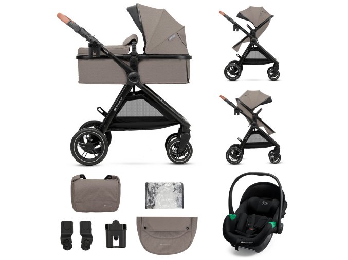 Kinderkraft Esme Pro kombinovaný kočárek + autosedačka Mink2 (40-87cm)