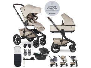 EASYWALKER Zvýhodněný set Kočárek Jimmey nafukovací kola + fusak + CYBEX Aton B2 i-Size + základna, Pearl Taupe