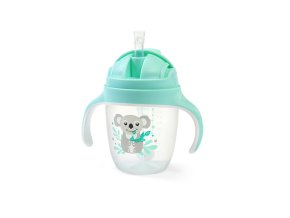 BABYONO Hrnek nekapací s brčkem a těžítkem