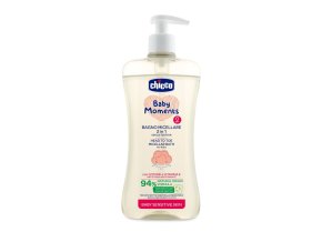 CHICCO Šampon micelární na vlasy a tělo s dávkovačem Baby Moments Sensitive 94% přírod. složek 500ml