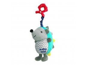 detska plysova hracka s hracim strojkem baby mix jezek modro sedy