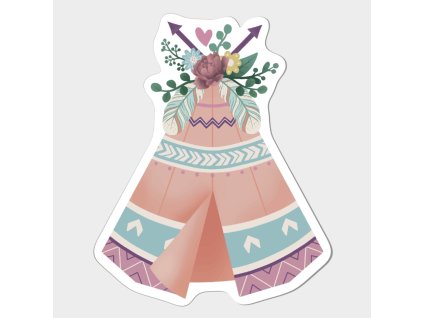 Samolepka boho teepee stan ze série boho huňáčci