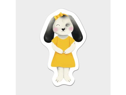 Samolepka králíček Brusinka v Londýně