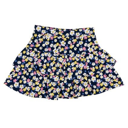 Dívčí tmavě modrá sukně s kytičkami