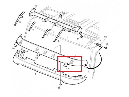 Krytka sluneční clony Volvo FH levá