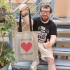 Darček pre pani učiteľku - taška - červené srdce