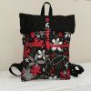 Roll batoh - červeno čierne kvety