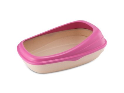 beco pets pink eco friendly bamboo cat litter tray