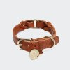 Cloud7 Dog Collar Hyde Park Cognac on grey