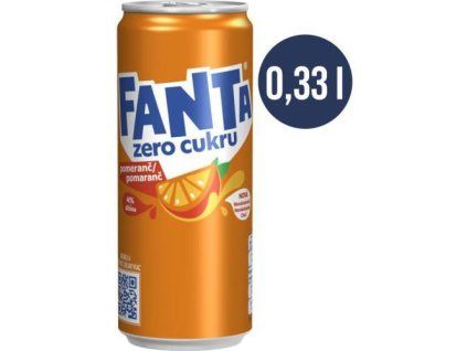 CC Fanta pomeranč zero cukru 0,33L