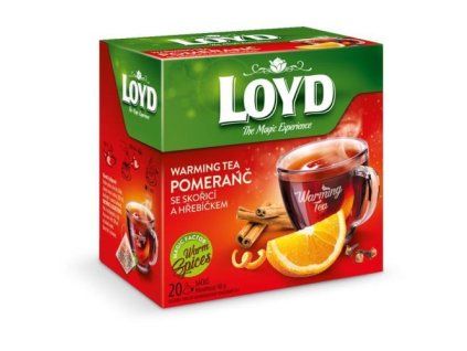 Loyd Warming Tea pyramida pomeranč +skořice +hřebíček 40g
